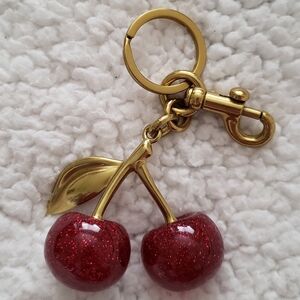 Gold and Red Cherry Bagcharm/ Keychain